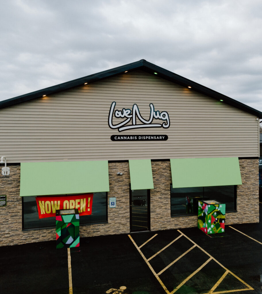 Exterior of Love Nug licensed cannabis dispensary in Niagara County New York